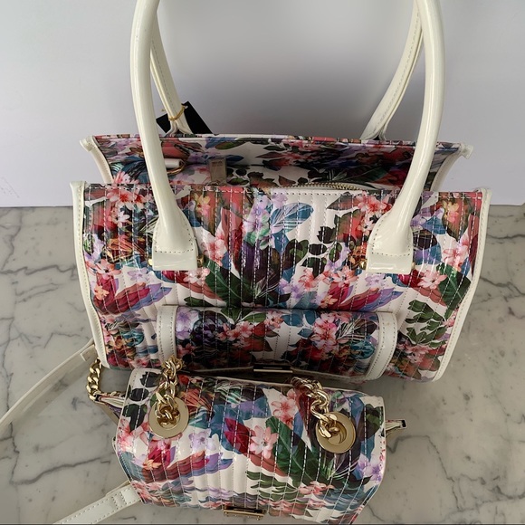 Matching 2 Set Floral Large Handbag & Crossbody - Picture 5 of 7